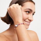 Mauve cord bracelet with a pearl